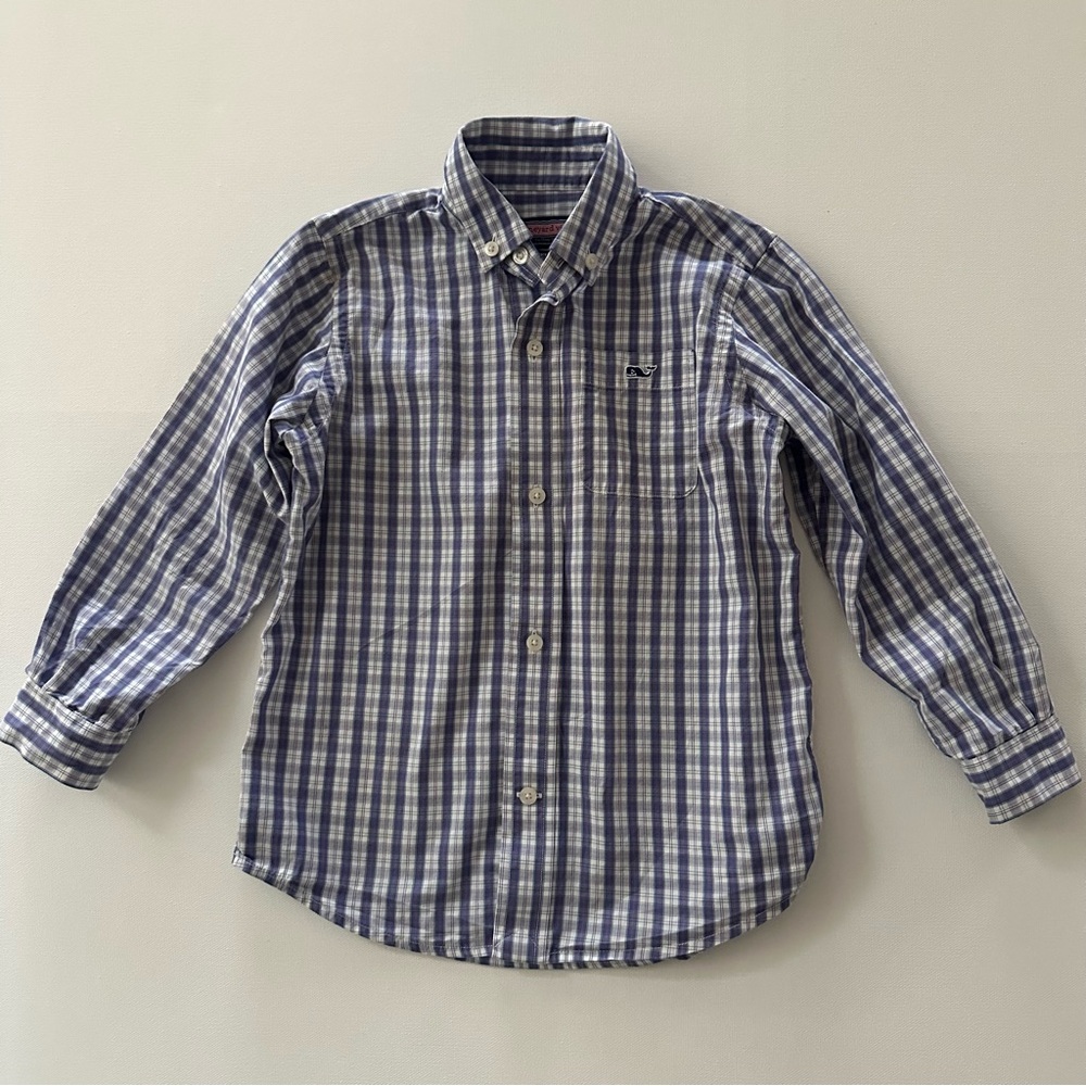Vineyard Vines 3T Toddler Boy Whale Blue Plaid Tucker Shirt